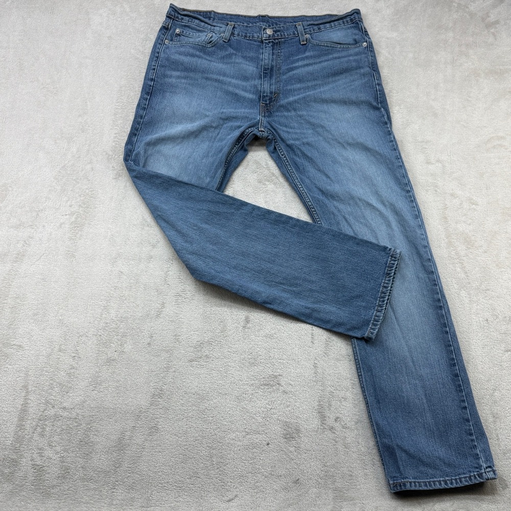Levi's 513 Slim Straight Jeans Mens 36x32 Blue Light Wash Denim Stretch Casual